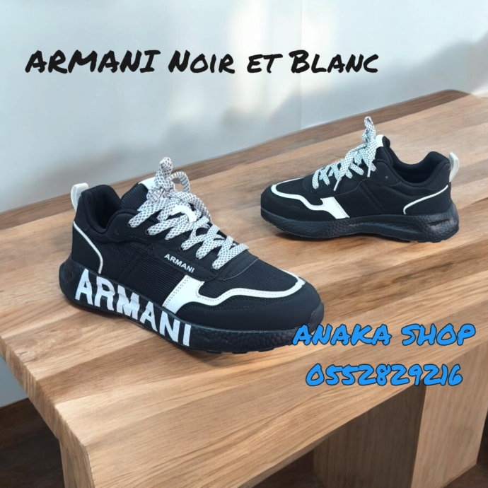Basket ARMANI 2 Noir Blanc