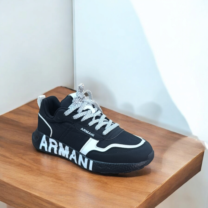 ⁦Basket ARMANI 2 Noir Blanc⁩ - الصورة ⁦2⁩