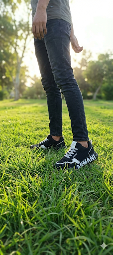 Basket Armani Noir Blanc Importation - الصورة 3