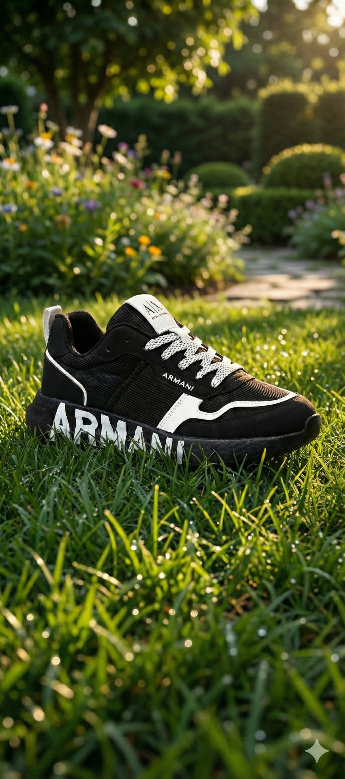 Basket Armani Noir Blanc Importation - الصورة 4