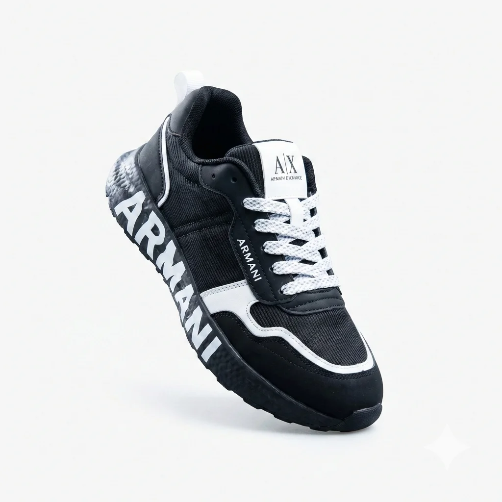 Basket Armani Noir Blanc Importation